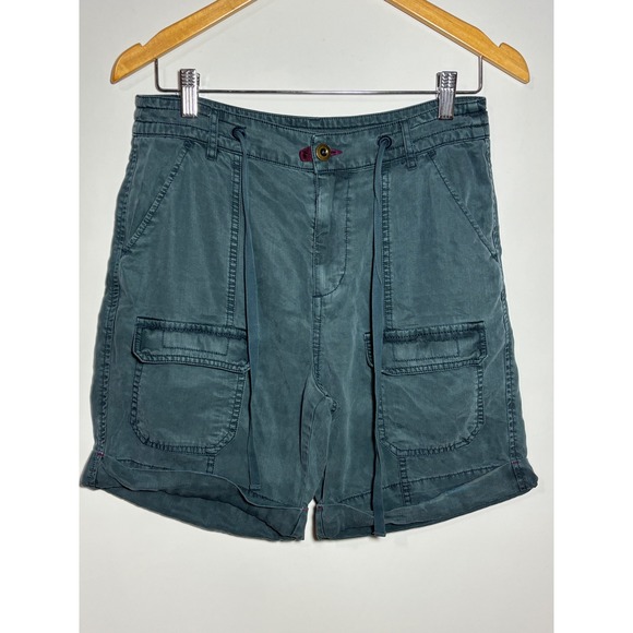 Sundance Pants - Sundance Teal Blue Lyocell Cargo Shorts Womens 4 Drawstring Utility Boho Soft